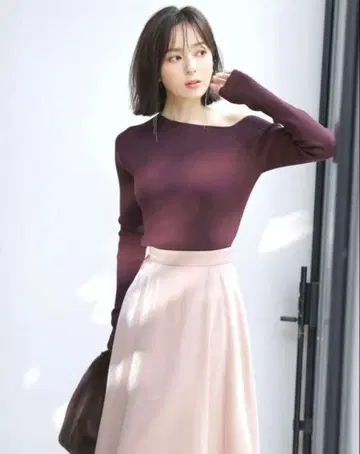 새상품급 비대칭 리브 니트 Anuans