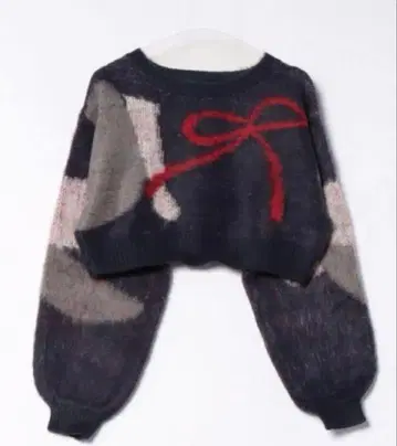 숏 루즈 자카드 니트 EMODA