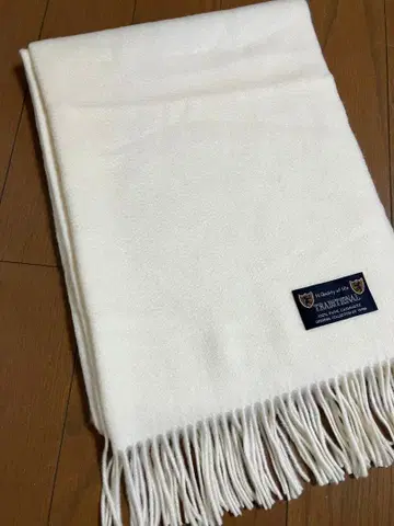 새상품 캐시미어 100% 대형 스톨 트래디셔널 머플러 화이트 아이보리