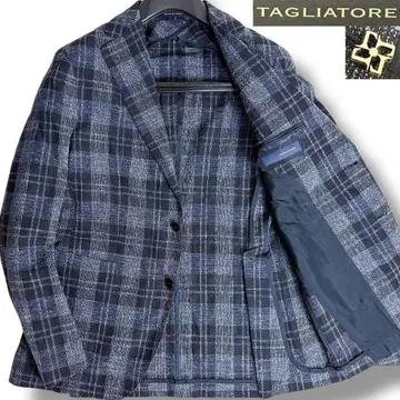 J7158 새상품급 딸리아또레 린넨 혼방 트위드 자켓 네이비 46