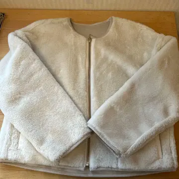 화이트 인조 모피 무스탕 2way 자켓