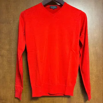 JOHN SMEDLEY 레드 V넥 스웨터 S