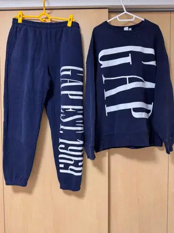 GAP 트레이닝복 조거 팬츠 세트 네이비 상의 L 사이즈 하의 M 사이즈