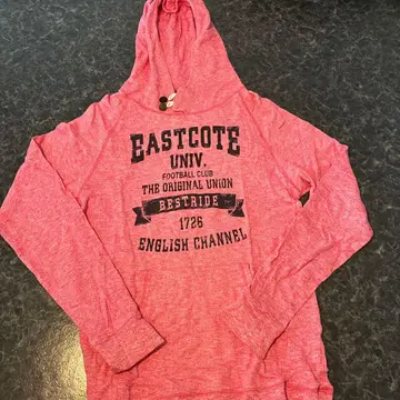 FOR TOMORROW 빨간색 후드 부착 후드티 LL