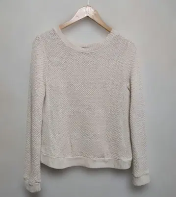 RNA 아이보리 크루넥 코튼 긴팔 니트 스웨터 M