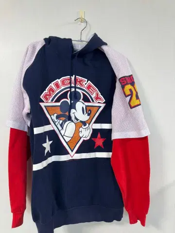 빈티지 미키마우스 후드 부착 후드티