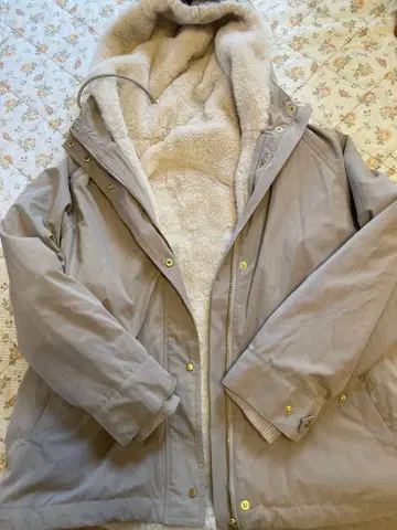 이카 베이지 플리스 라이닝 자켓 L