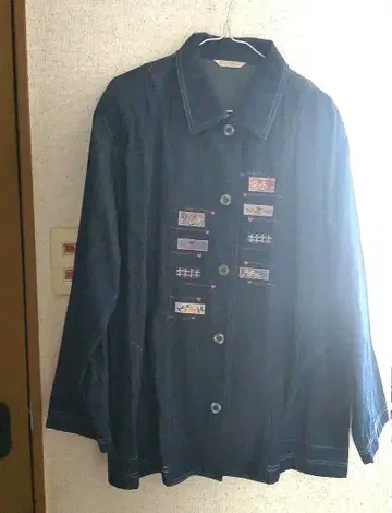 꽃 면 데님 자켓