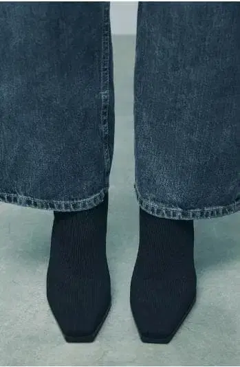 [ ZARA ] 패브릭 하이힐 숏부츠 37사이즈