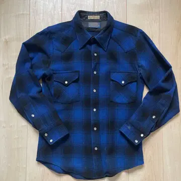 Pendleton 웨스턴 셔츠 XL 파랑 검정 체크