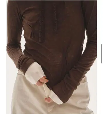 턱 레이어드 롱 티셔츠