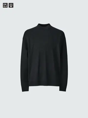 메리노 블렌드 모크넥 스웨터 XXL 블랙