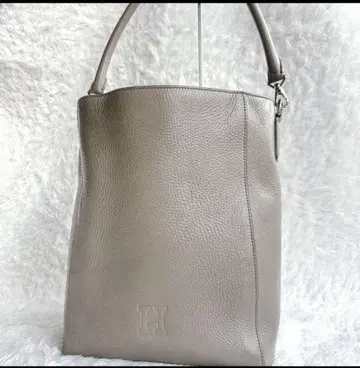 HIROFU 숄더백 (양동이형 주름 가죽 컬러 그레이지)