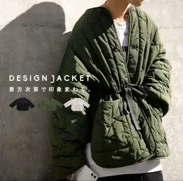 올리브 퀼팅 자켓