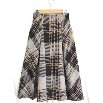 SNIDEL : 로빙 체크 미디 스커트