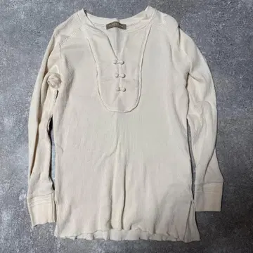 아이보리 리브 긴팔 티셔츠