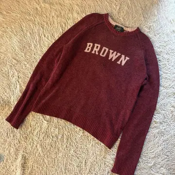 구제 의류 BROWN 빈티지 아메카지 울 혼방 스웨터 칼리지 반스