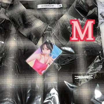 2 르세라핌 트레이딩 카드 포함! 체크 셔츠 M Le Sserafim