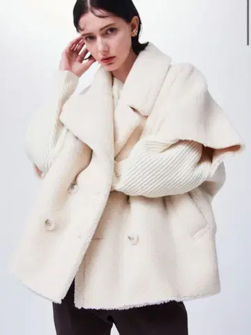 스터링 루어 보아 판초 아이보리 S 사이즈 0