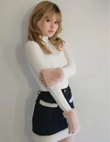 andmary Doggy fur tops pink