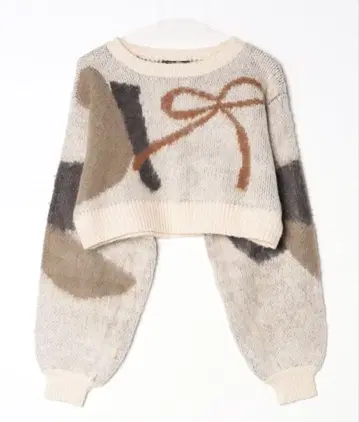 숏 루즈 자카드 니트 EMODA