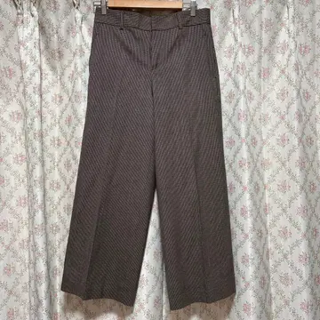 23구 브라운 체크 무늬 와이드 팬츠 40 온워드