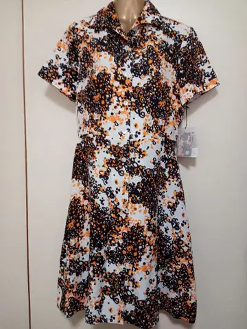 꽃무늬 반팔 셔츠 원피스 미사용 새상품 크리스찬 오자르 사이즈 38