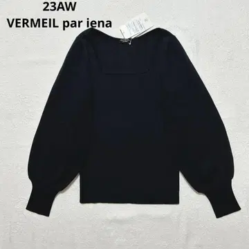 새상품 23AW VERMEIL par iena 스퀘어 리브 니트 풀오버