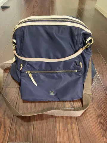 네이비 토트백 2 포켓 부착