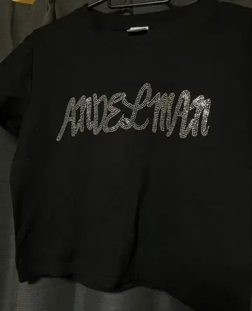 Sleepy Town 라메 믹스 로고 T셔츠 블랙