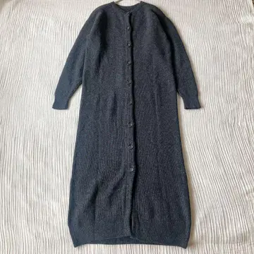 이에나 2WAY 실크 울 혼방 롱 가디건 니트 원피스