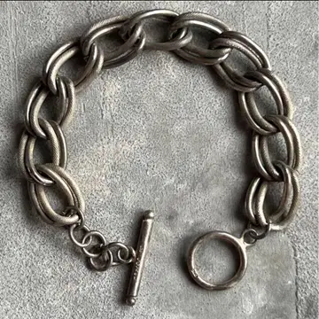 빈티지 실버 925 트윈 오벌 체인 멕시코 팔찌