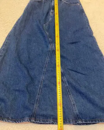 무인양품 다크 블루 데님 맥시 스커트