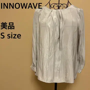 [ 새상품급 ] INNOWAVE/광택 블라우스/셔츠/그레이/시스루/긴팔
