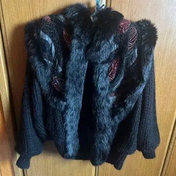 퍼 달린 블랙 긴팔 가디건 L