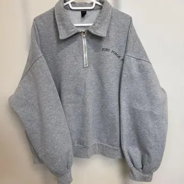 JUST FORGE AHEAD 하프 지퍼 트레이닝복 그레이