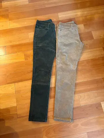 3가지 색상 코듀로이 스키니 데님 4 포켓