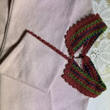 호코모모라 크로셰 프릴 소매 풀오버