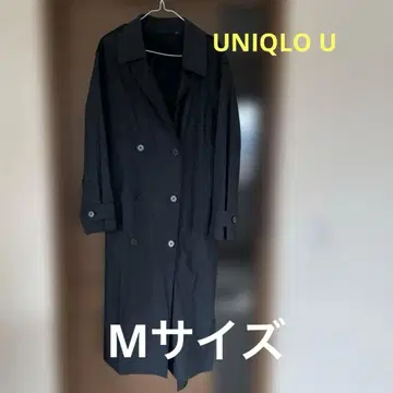 UNIQLO U 블랙 트렌치코트 M 사이즈 허리 벨트 포함