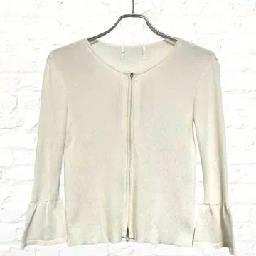 리브 가디건 익스텐션 커프스 더블 지퍼 오피스 캐주얼