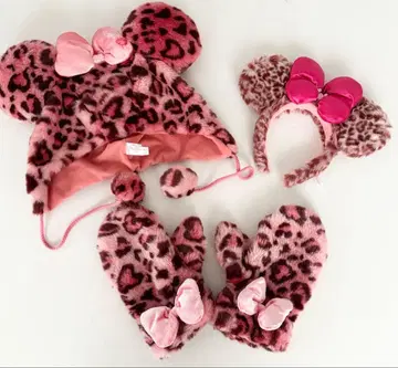 디즈니 리조트 레오파드 무늬 핑크 3종 세트