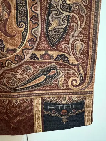 ETRO(에트로) 리버서블 울&실크 스톨 머플러 브라운 계열