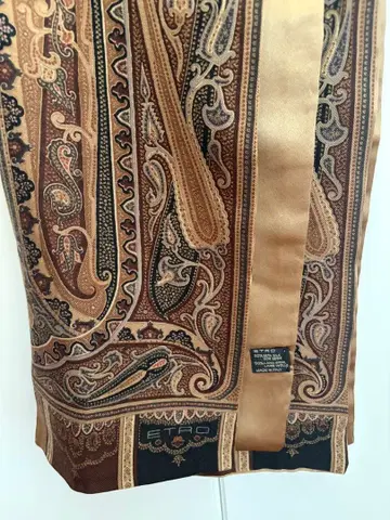 리버서블 ETRO(에트로) 울&실크 스톨 머플러 브라운 계열