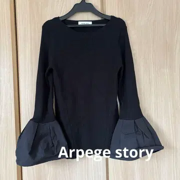 [Arpege story] 새상품급 니트 소매 프릴 블랙