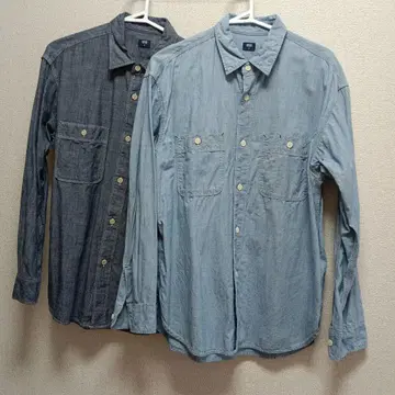 유니클로 샴브레이 오버사이즈 셔츠