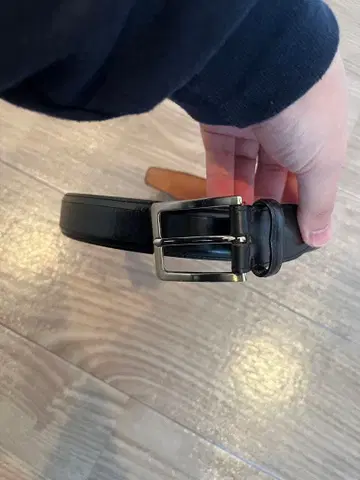 JOHN PEARSE 블랙 가죽 벨트