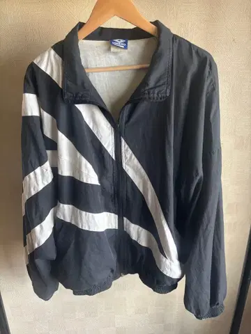 90sUMBRO 엄브로 나일론 자켓 빅 로고 모노톤 화이트 블랙 XL