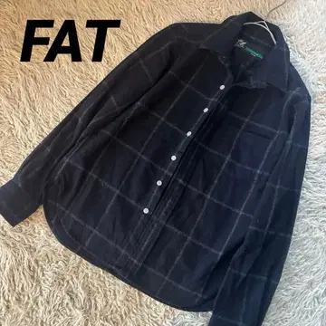 FAT TITCH 네이비 체크 무늬 플란넬 셔츠