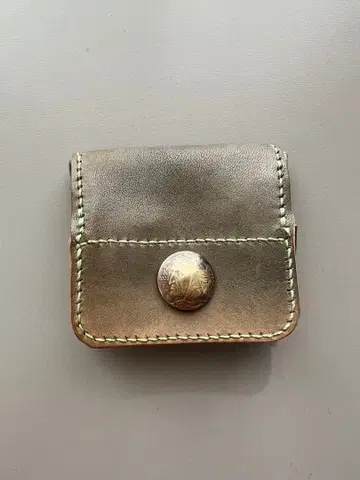 가죽 코인 케이스 코인 콤마 핸드메이드 그레이