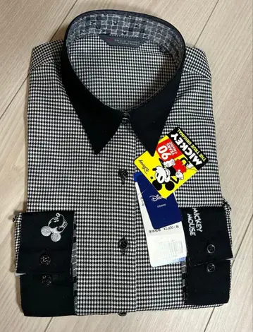 미키 90주년 기념 디자인 긴팔 와이셔츠 BRICK HOUSE